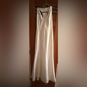 White Racerback/mermaid flare dress